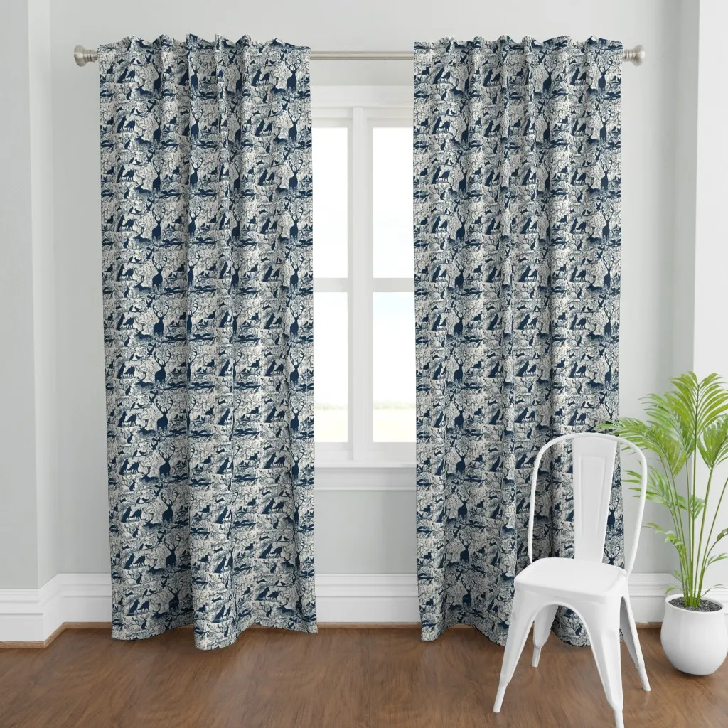 Enchanted Forest Curtain Panel - Navy Blue product