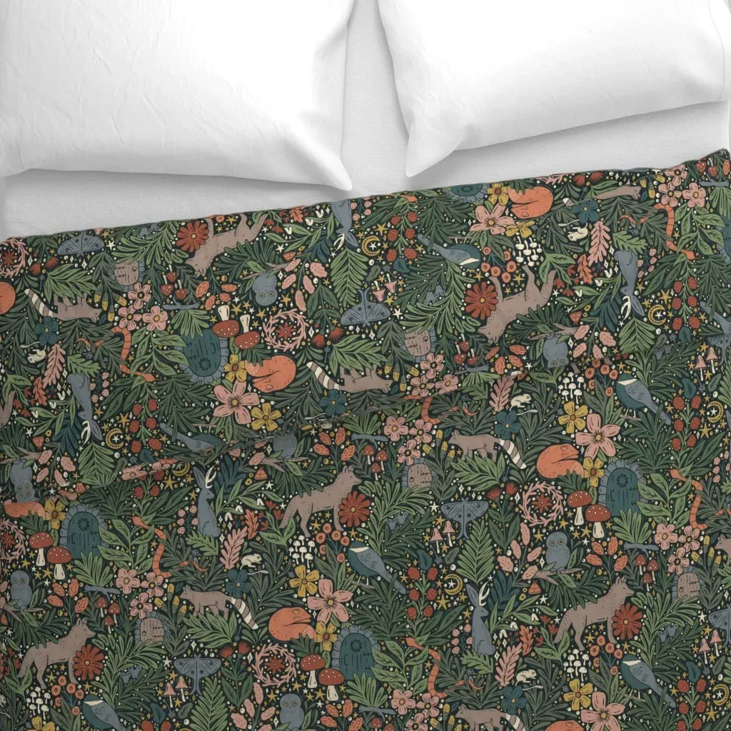 Enchanted Forest Hidden Fairy Duvet Cover - Dark Green alternate view