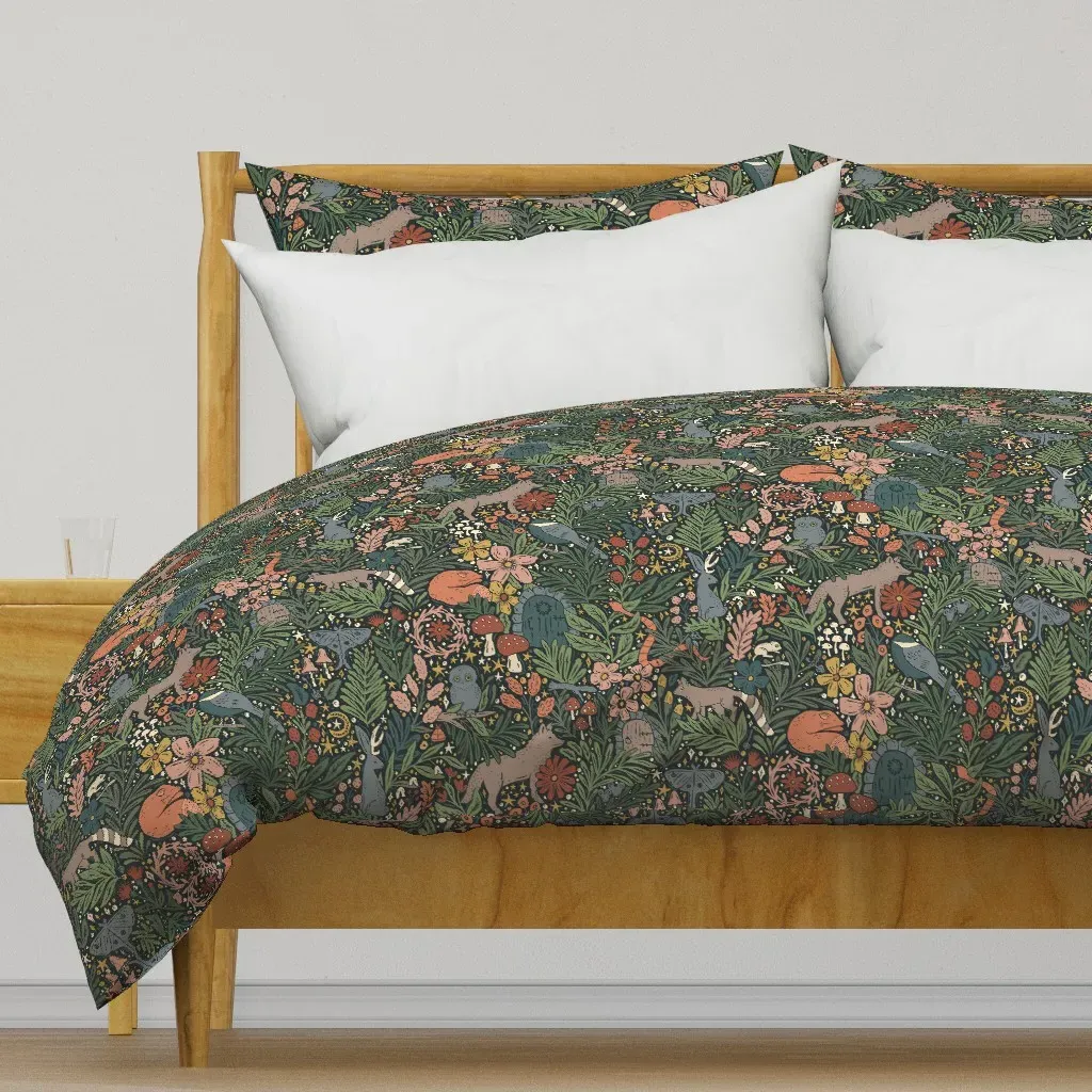Enchanted Forest Hidden Fairy Duvet Cover - Dark Green product
