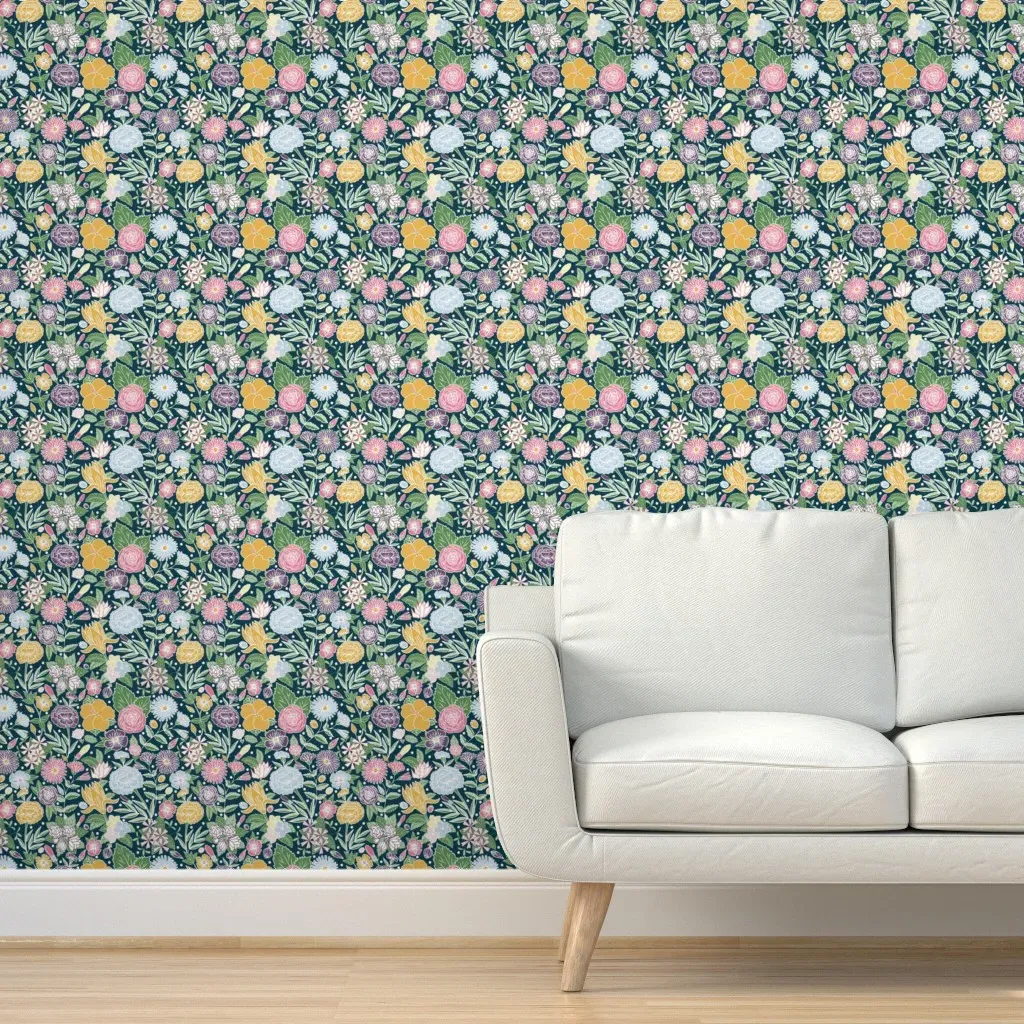 Enchanted Garden Peel and Stick Wallpaper - Teal product
