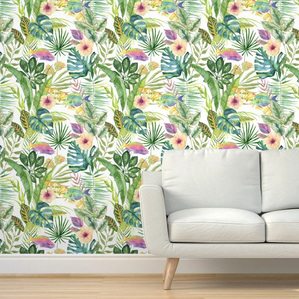 Enchanted Tropical Forest Peel and Stick Wallpaper - Green product