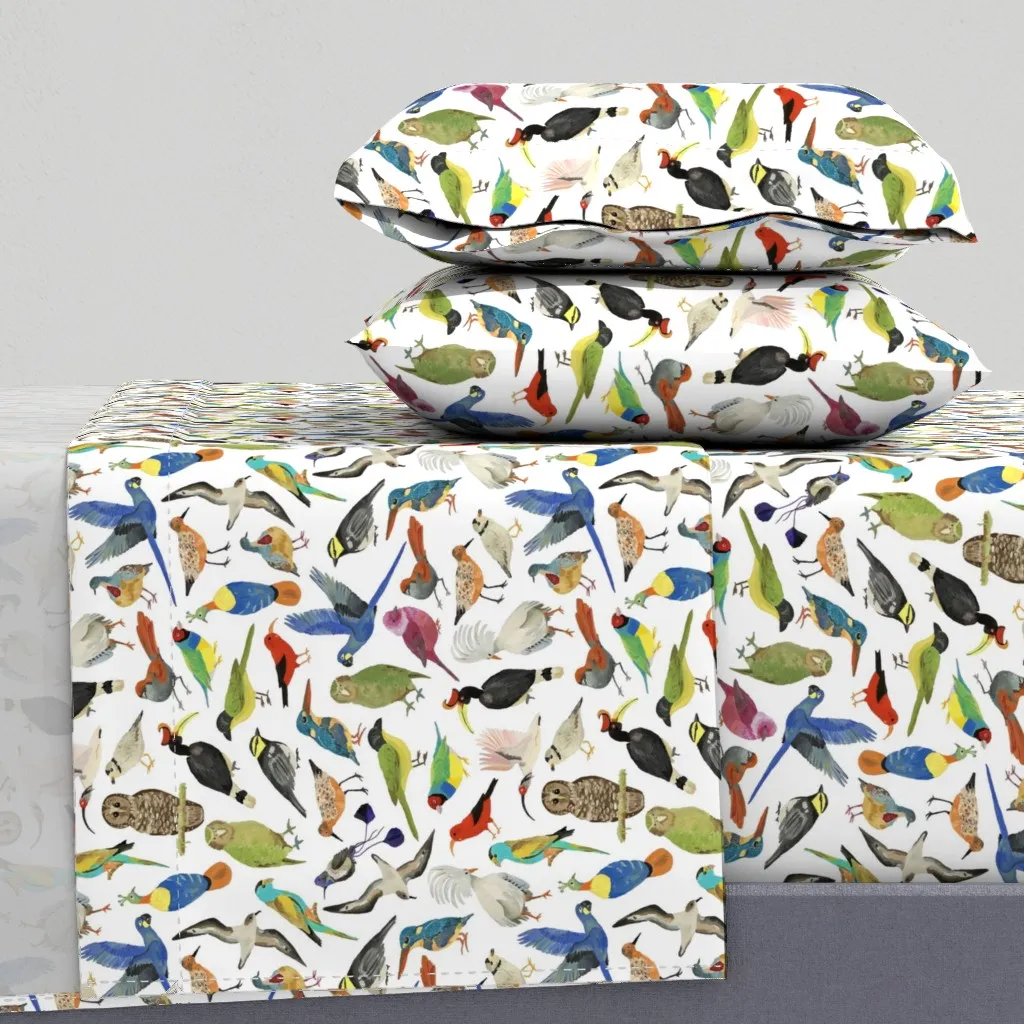 Endangered Birds Twin Sheet Set - Blue product