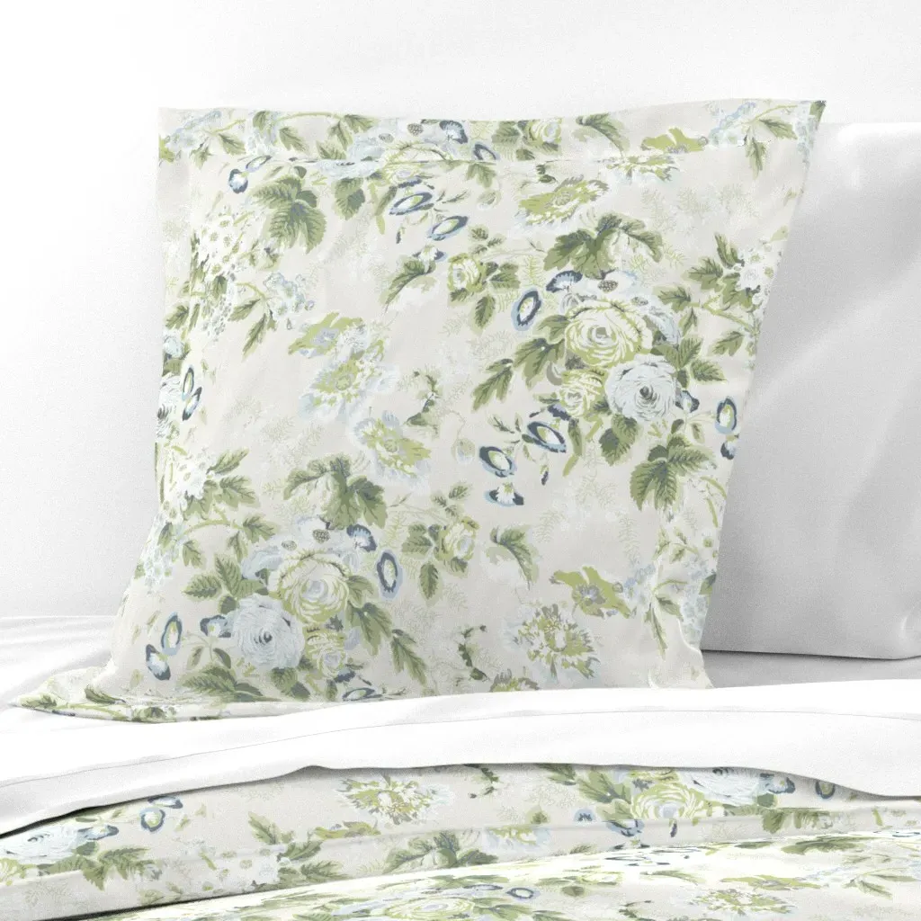 English Chintz Belle Euro Pillow Sham - Sage Green product