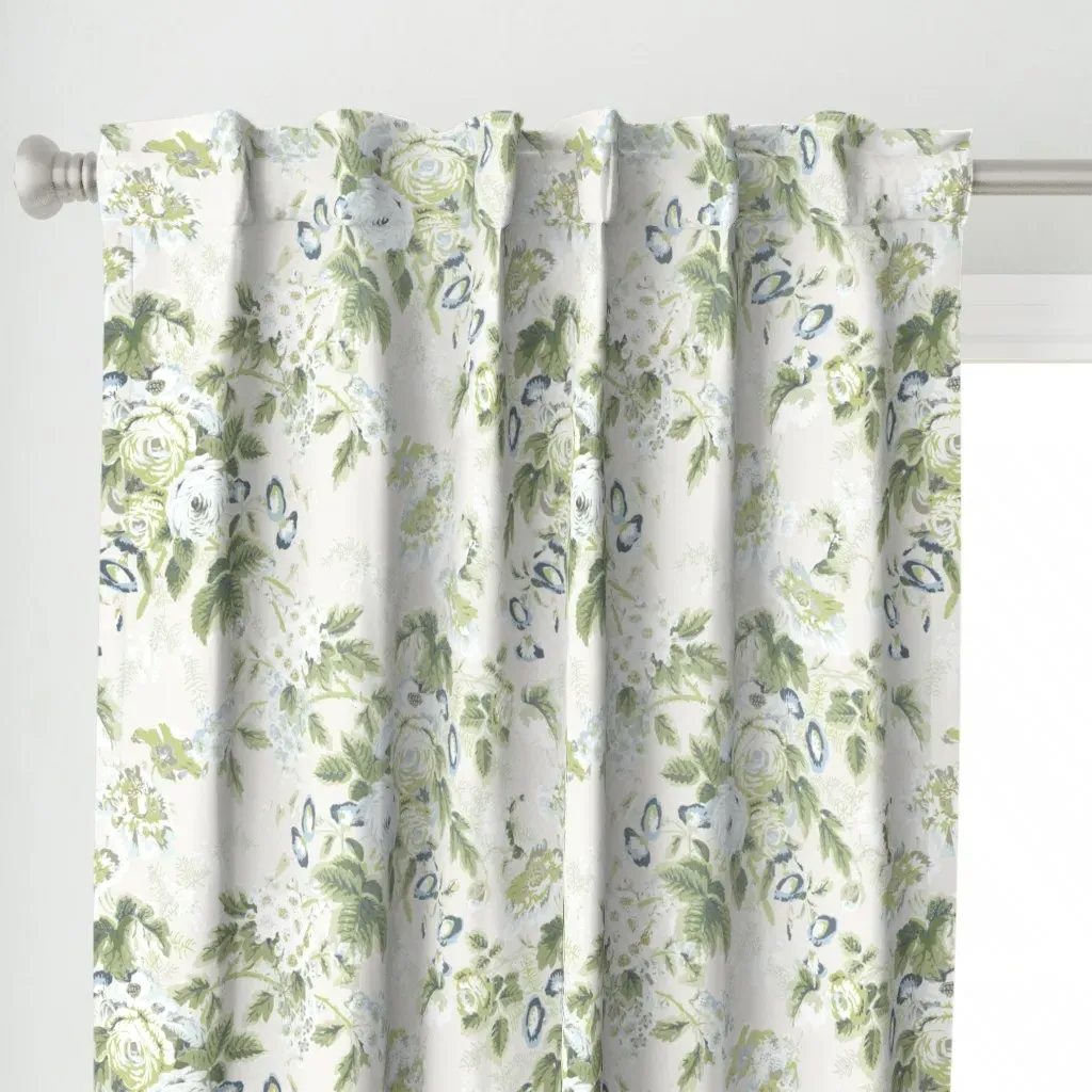 English Chintz Belle Sage Curtain Panel - Pale Green alternate view
