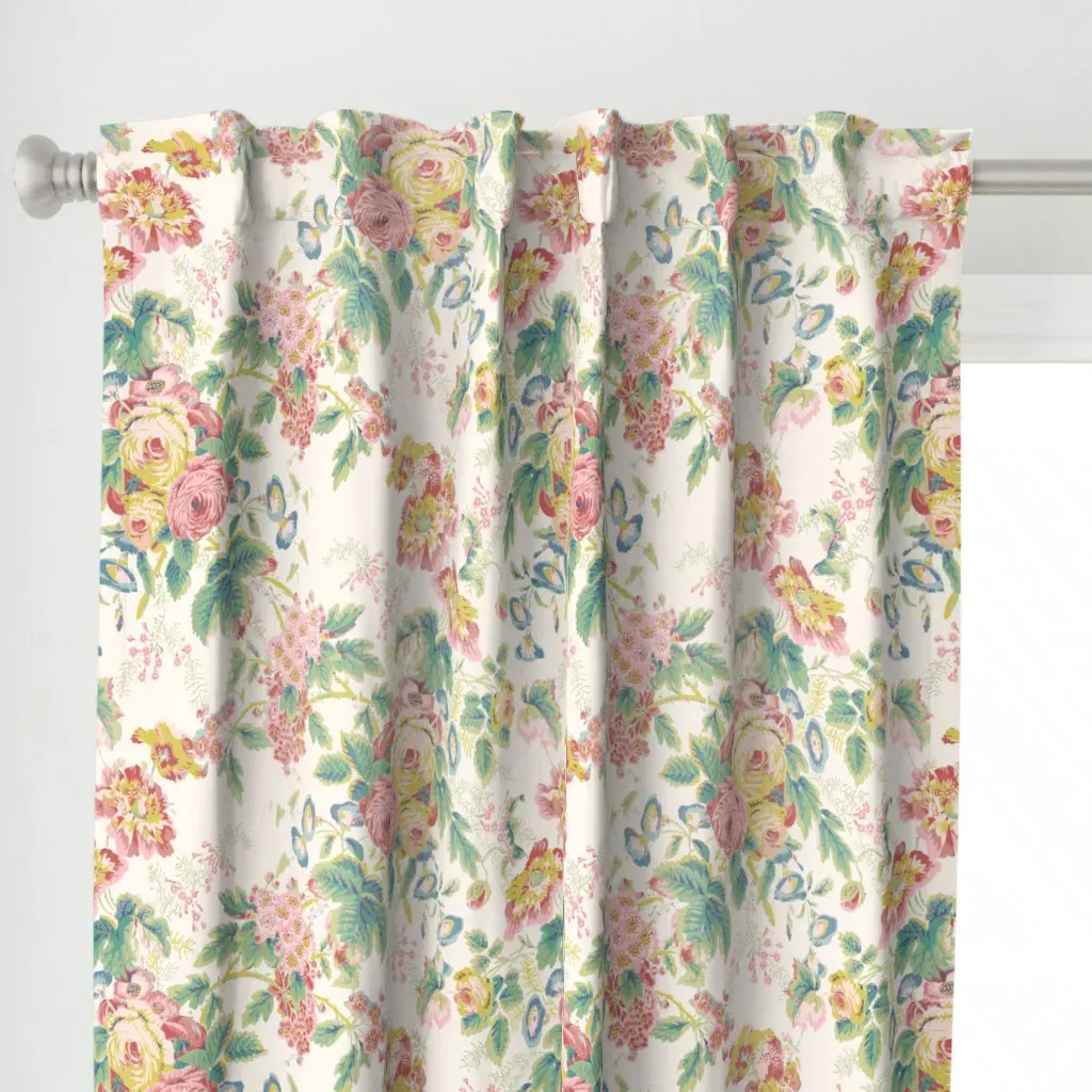 English Chintz Spring Curtain Panel - Pink alternate view