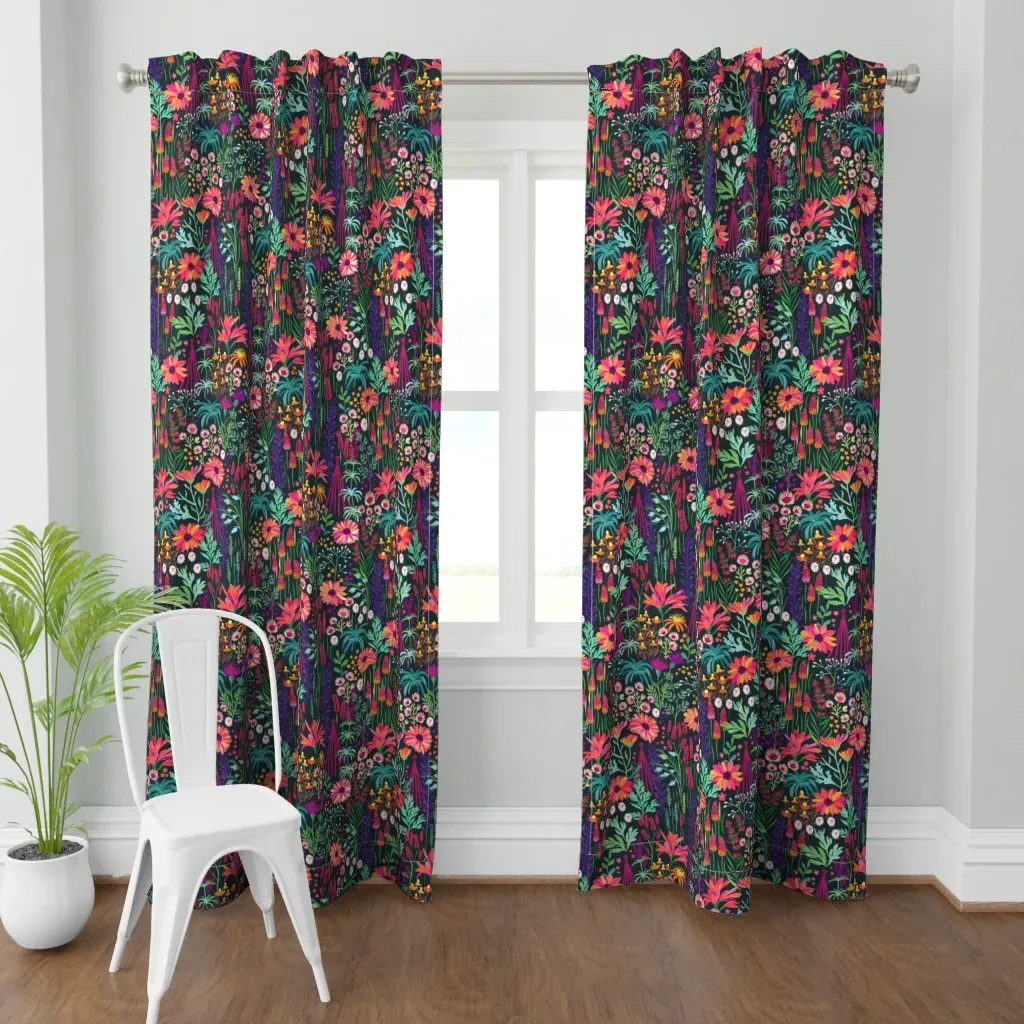 English Cottage Garden Curtain Panel - Pink product