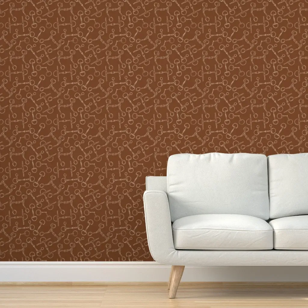 English Equestrian Snaffle Bits Peel and Stick Wallpaper - Beige product