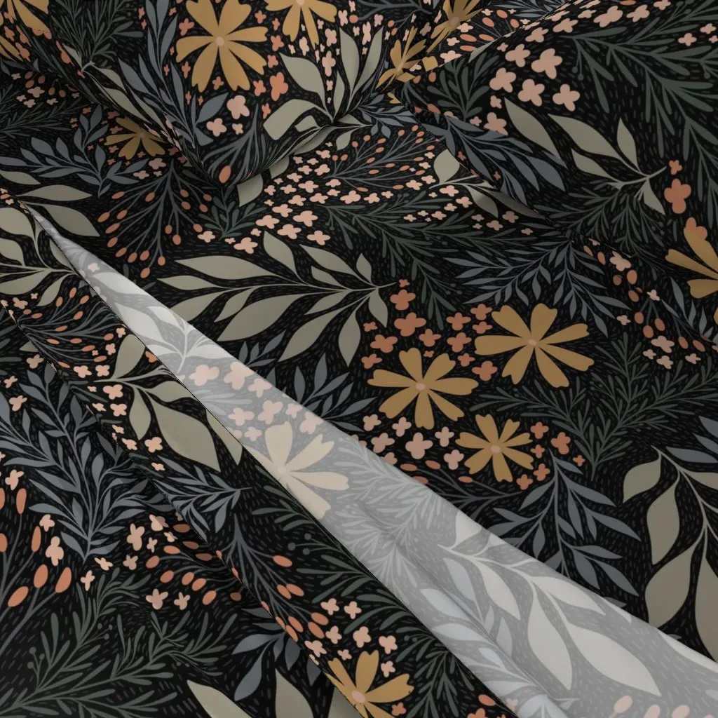 English Garden Floral Queen Size Sheet Set - Mustard Yellow alternate view