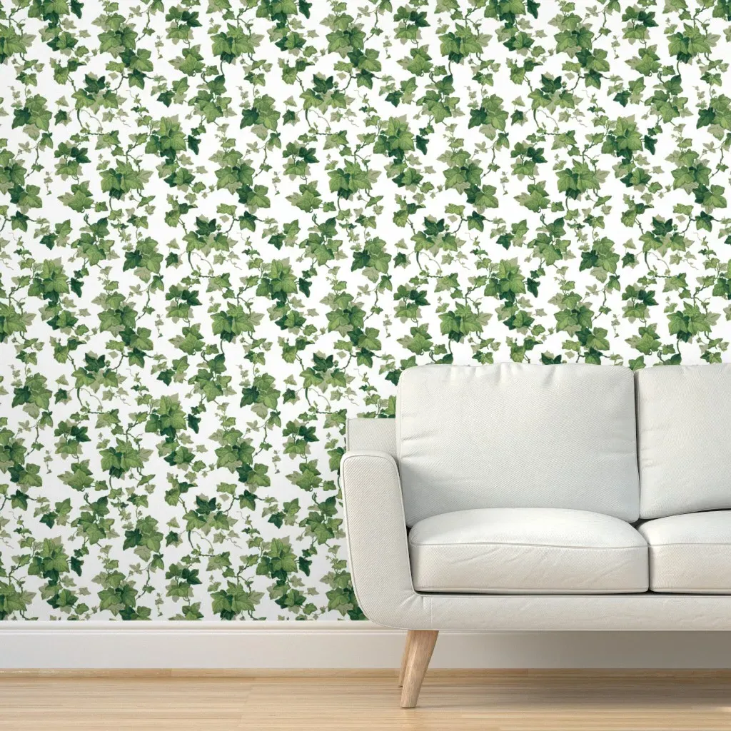 English Ivy Peel and Stick Wallpaper - Green, White product