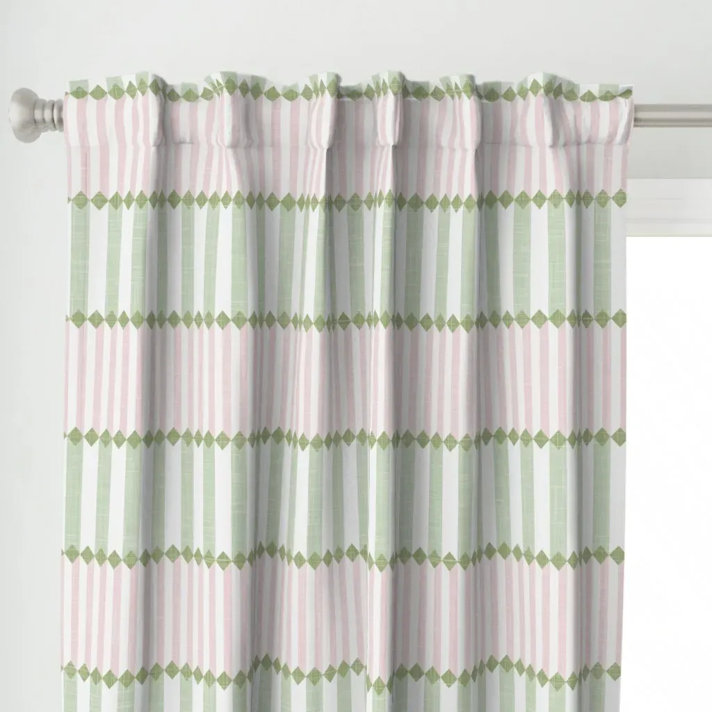English Stripe Southern Curtain Panel - Pink alternate view