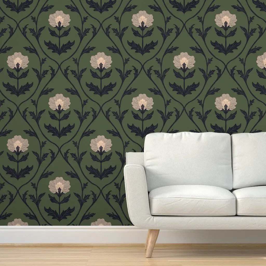 Enid Peel and Stick Wallpaper - Shady Green product