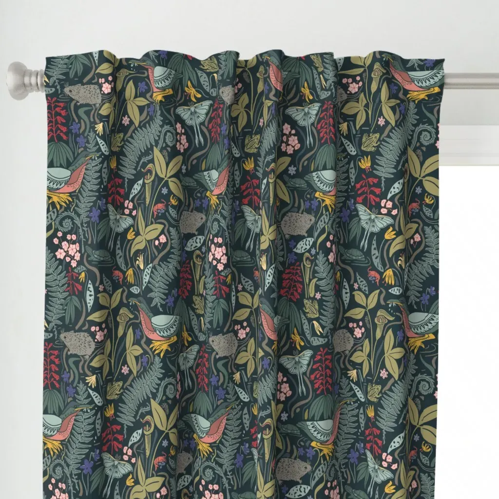 Eno River State Park Curtain Panel - Dark Teal alternate view