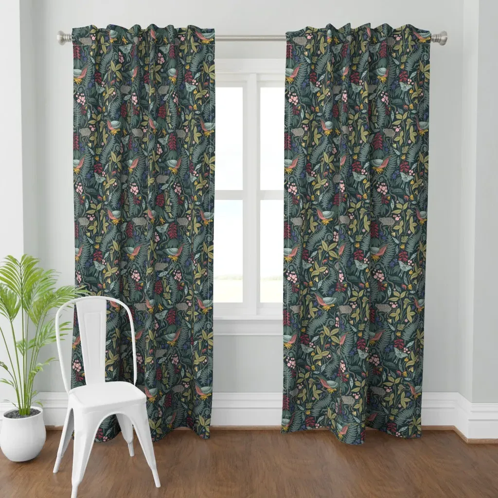 Eno River State Park Curtain Panel - Dark Teal product