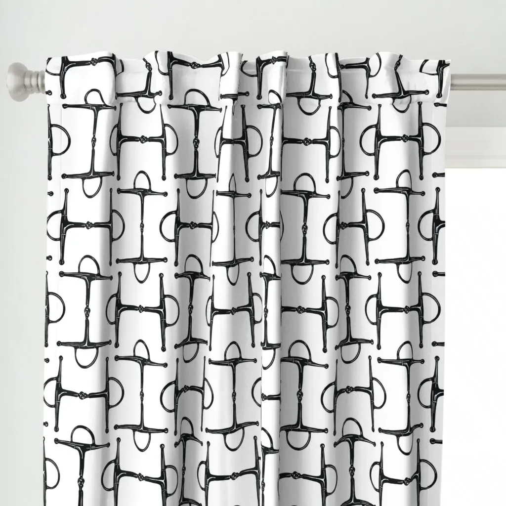 Equestrian Full Cheek Curtain Panel - Black alternate view