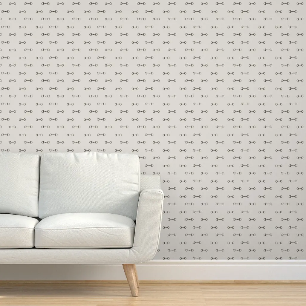 Equestrian Horse Snaffle Bits Peel and Stick Wallpaper - Greige product