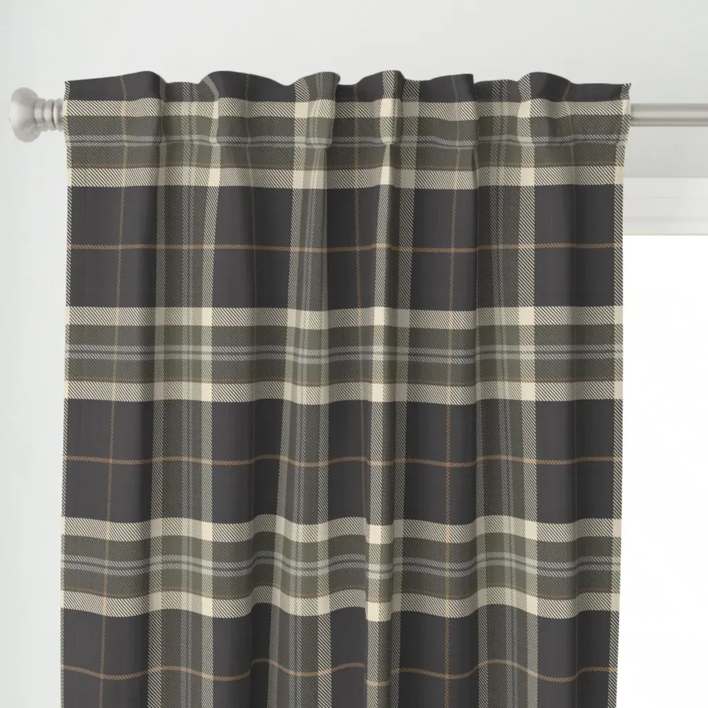 Equestrian Plaid Heritage Curtain Panel - Gray alternate view