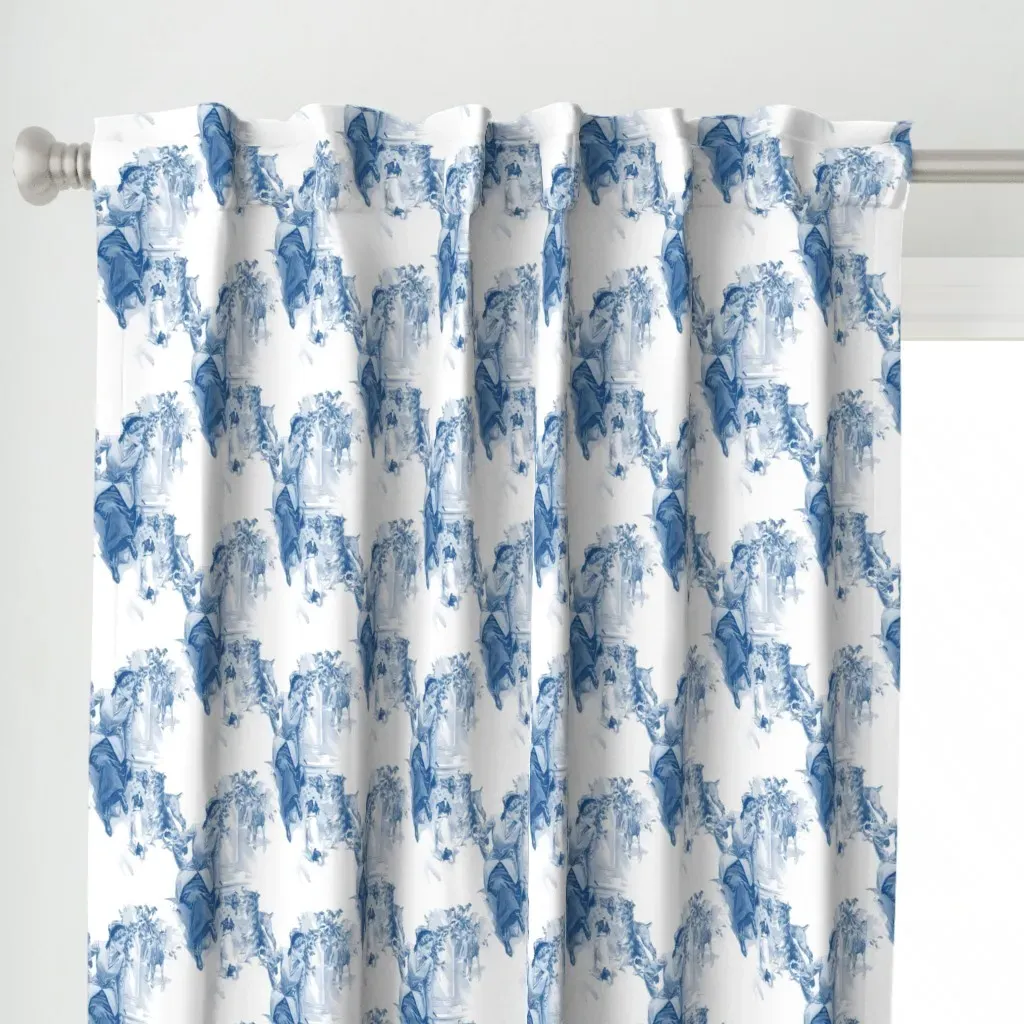 Equestrienne & The Hounds Curtain Panel - Blue alternate view