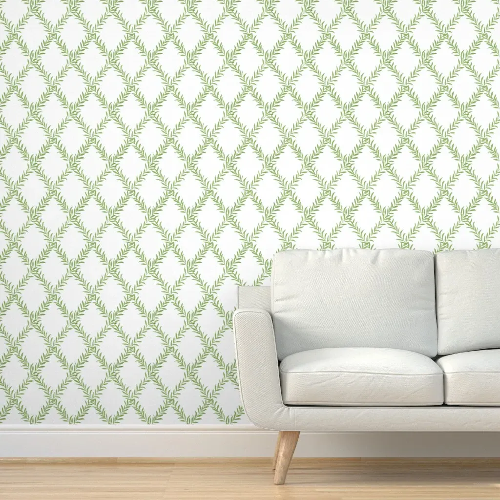 Erin Leafy Trellis Peel and Stick Wallpaper - Spring Green product