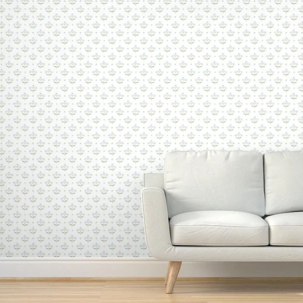 Erin Thistle Stars Peel and Stick Wallpaper - Light Blue, White product
