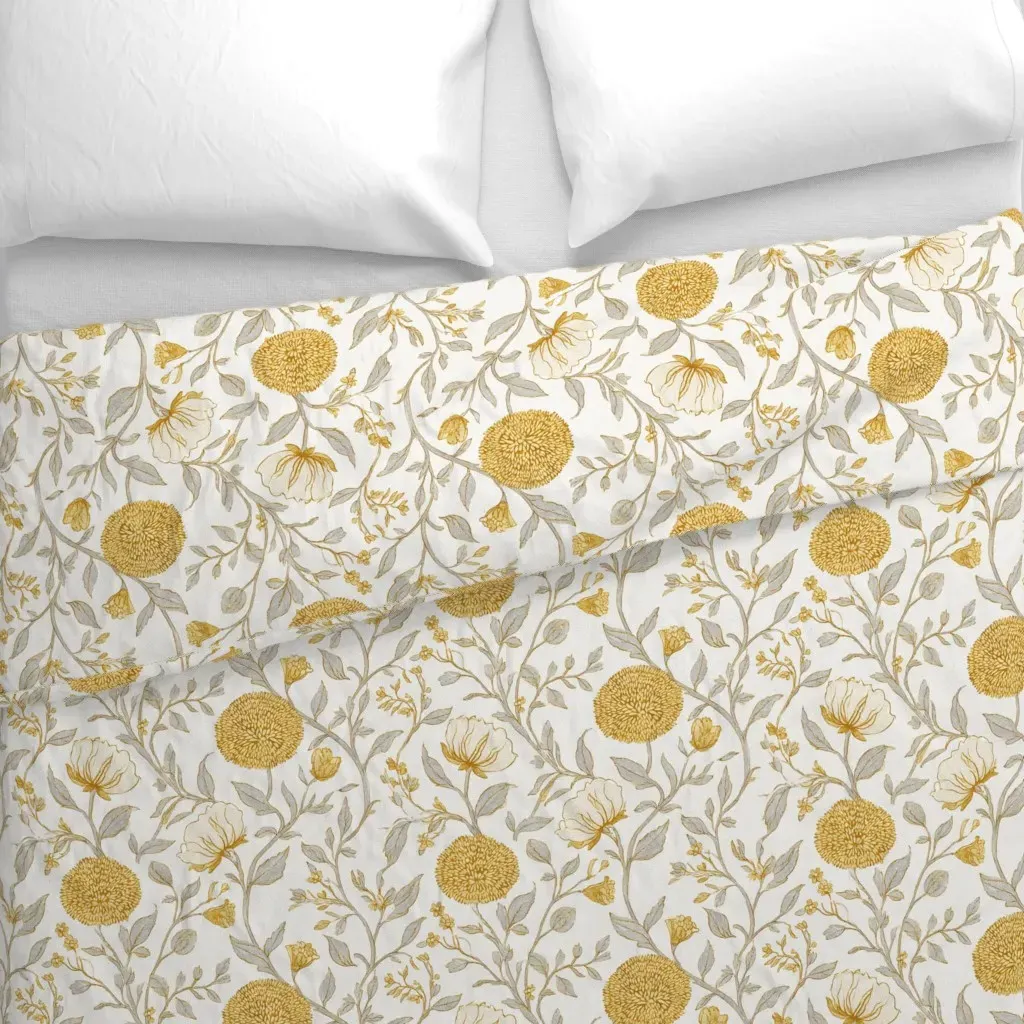 Etched Bloom Duvet Cover - Gold alternate view