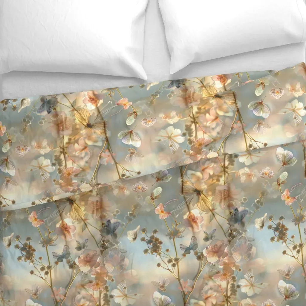 Ethereal Floral Duvet Cover - Peach alternate view
