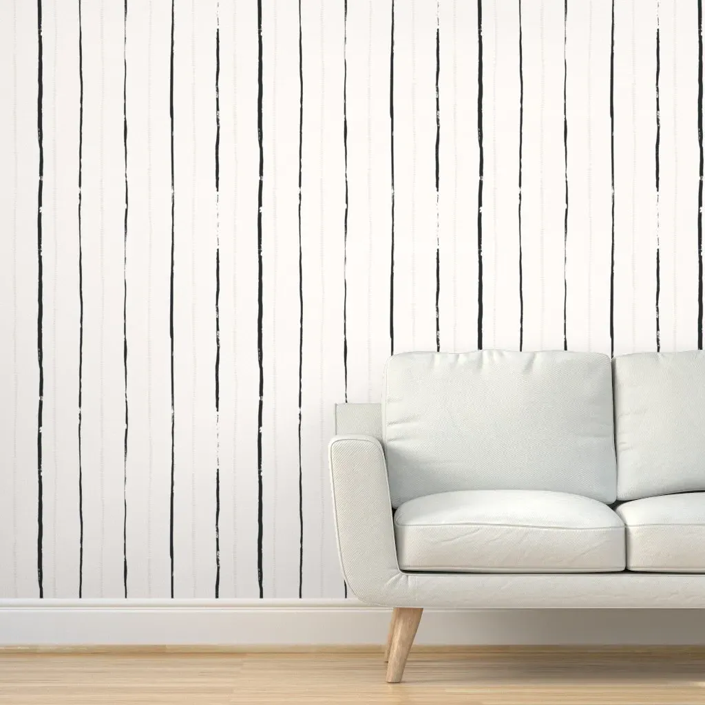 Ethnic Multi Stripe Peel and Stick Wallpaper - Black product