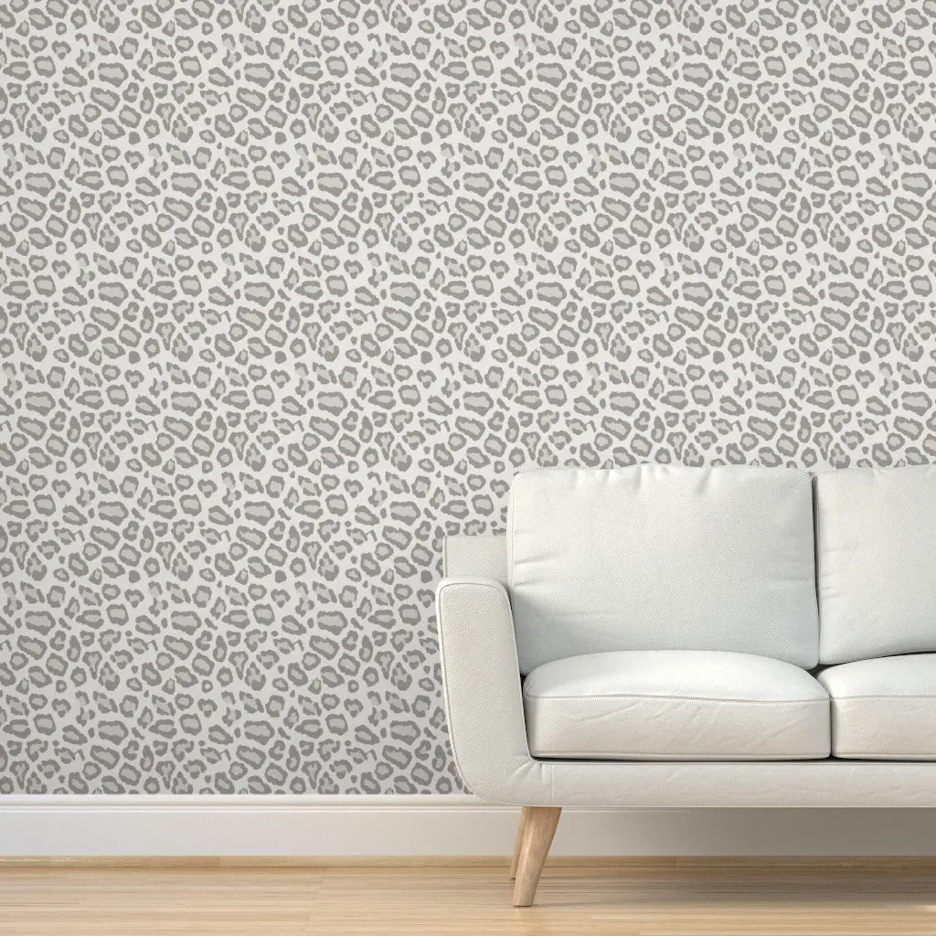 Etosha Leopard Peel and Stick Wallpaper - Gray, White product