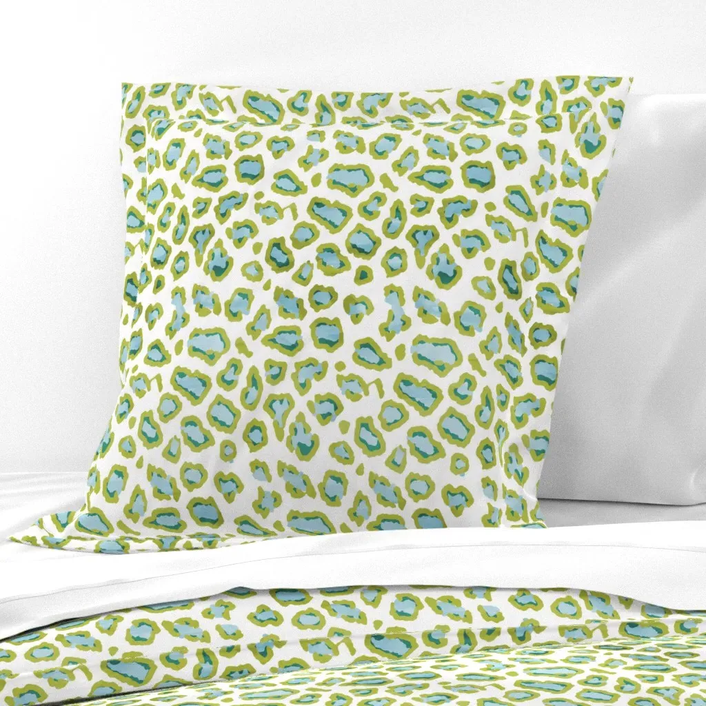 Etosha Leopard Watercolor Euro Pillow Sham - Green product