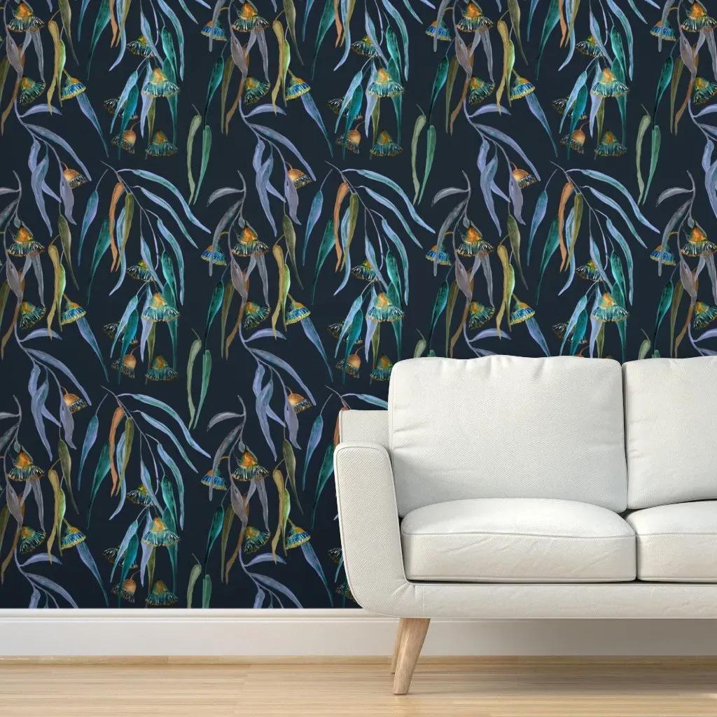 Eucalyptus Floral Peel and Stick Wallpaper - Teal product