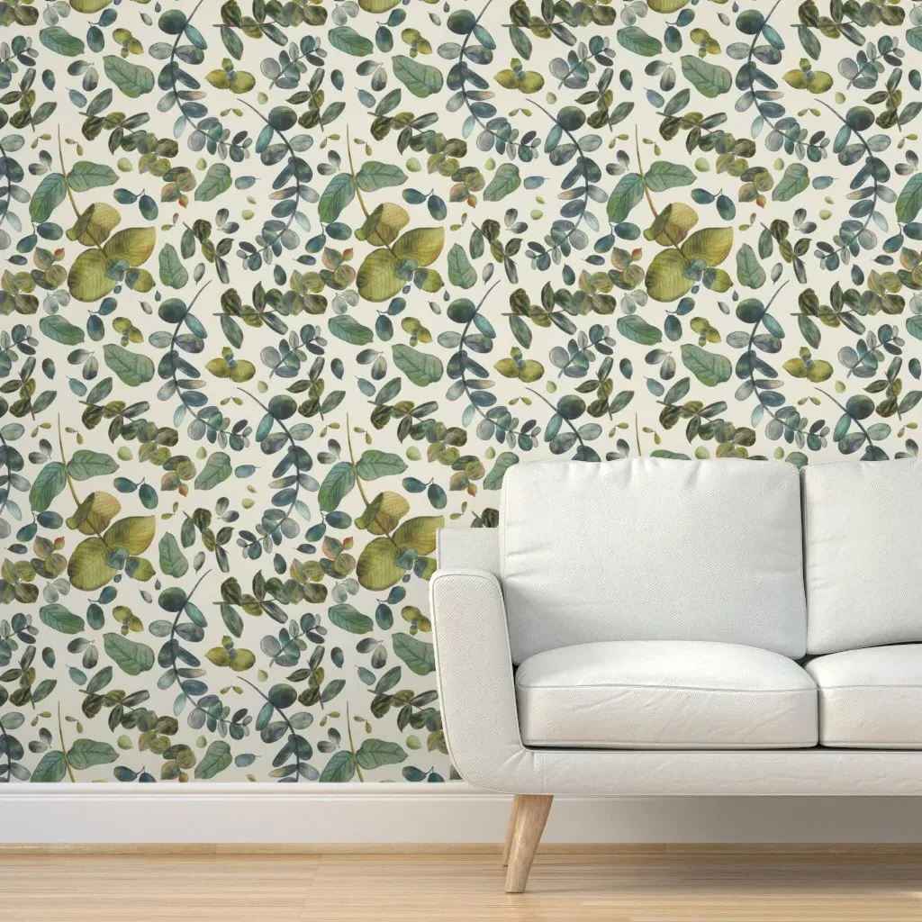 Eucalyptus Summer Peel and Stick Wallpaper - Dusty Green product