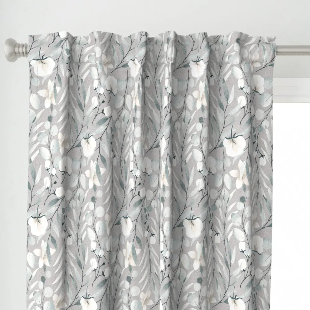 Eucalyptus Wedding Curtain Panel - Dusty Blue alternate view