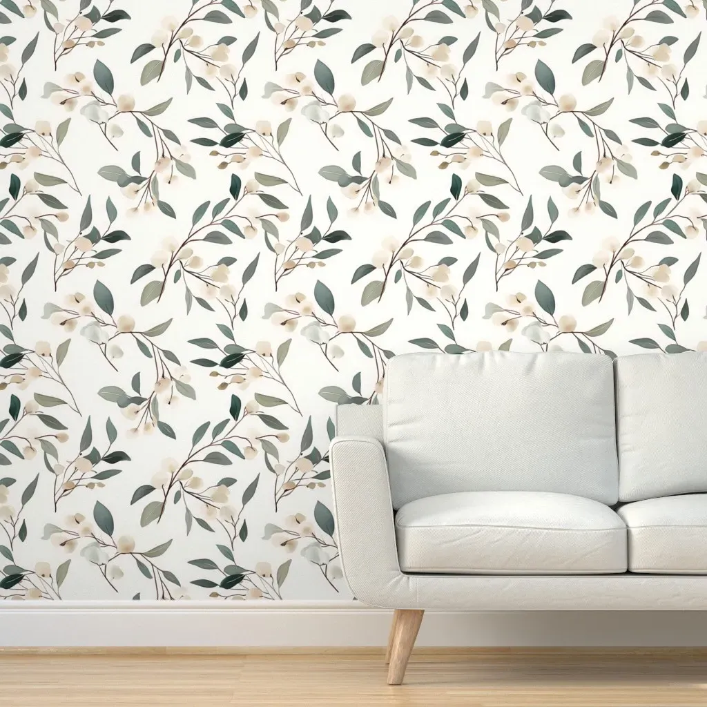 Eucalyptus Whisper Peel and Stick Wallpaper - Cream product