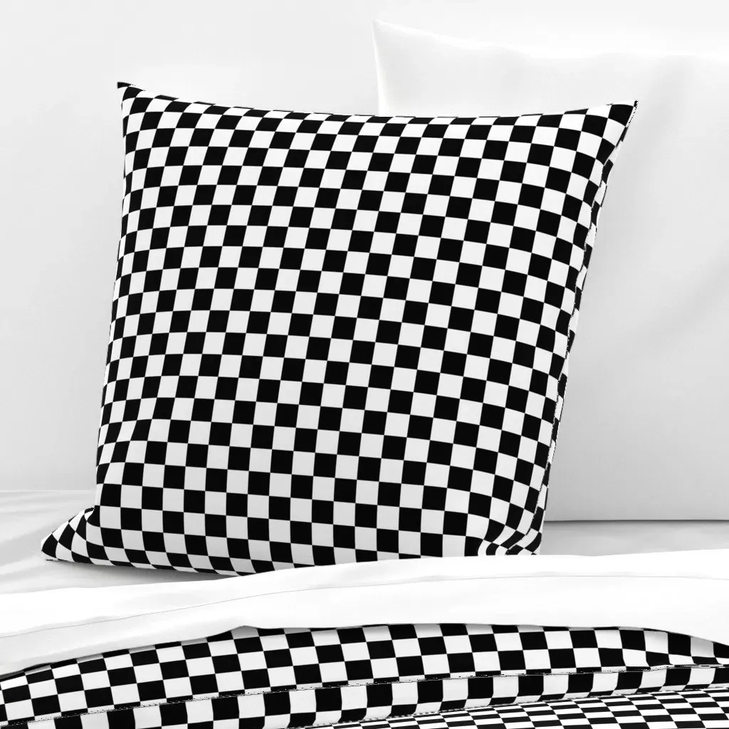 Euro Pillow Sham Checkered Squares - Black, White product