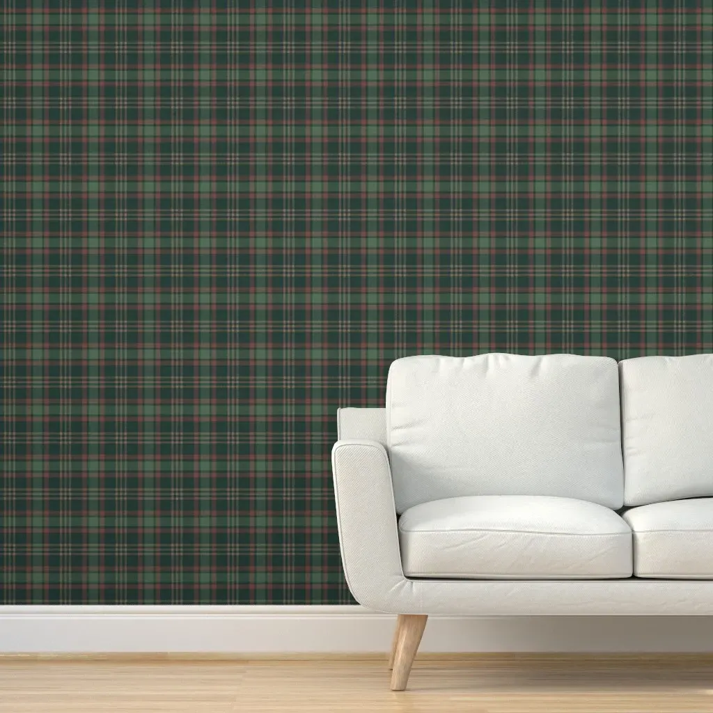 Evergreen Plaid Peel and Stick Wallpaper - Dark Green product
