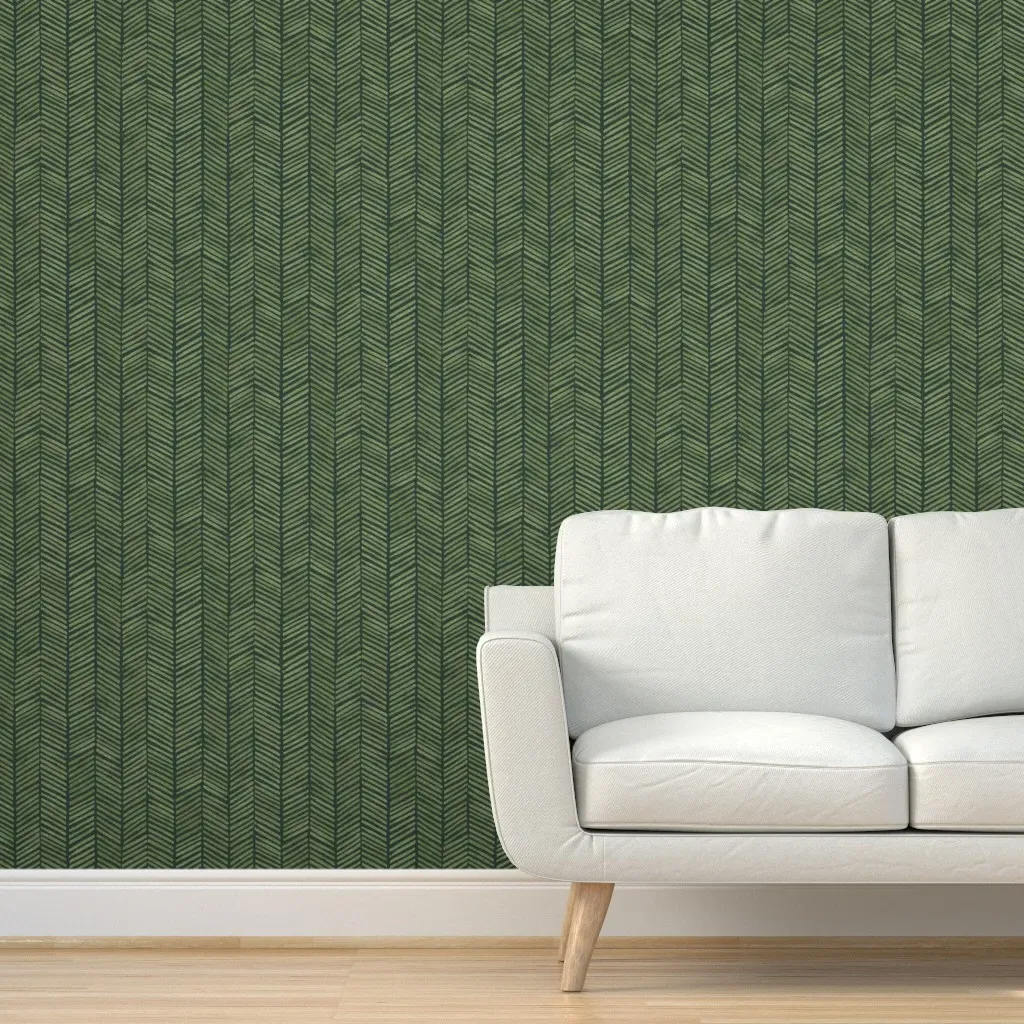 Evergreen Ziggy Block Print Peel and Stick Wallpaper - Sage Green product