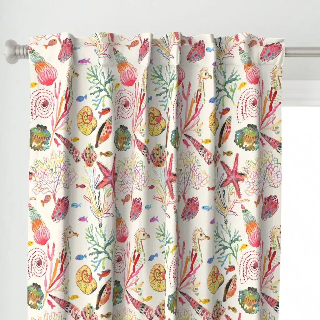 Every Seashell Has A Curtain Panel - Yellow alternate view