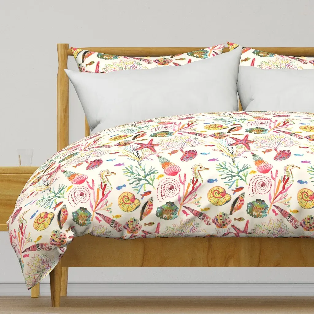 Every Seashell Has A Story Duvet Cover - Yellow product
