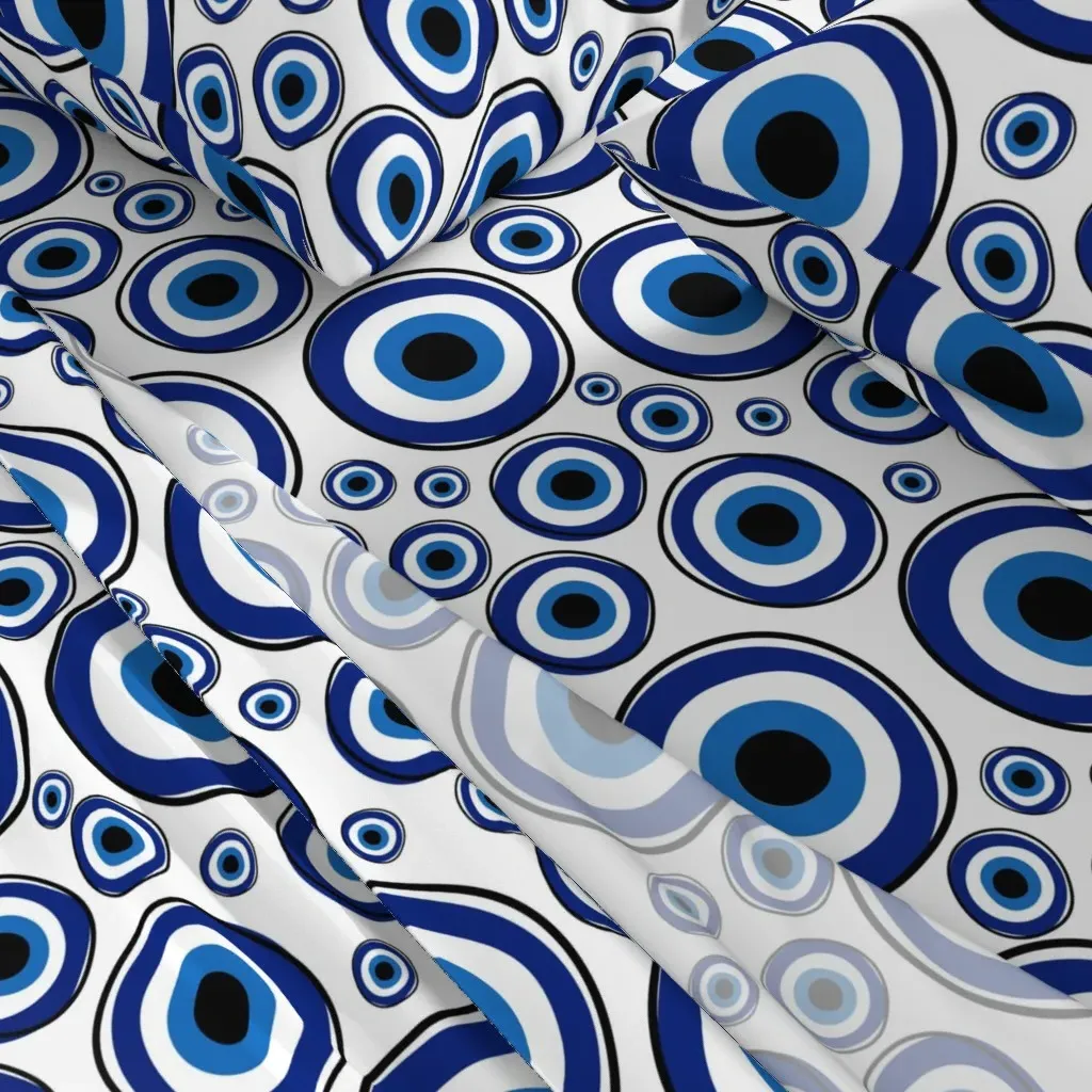 Evil Eye Nazar Pattern Small King Sheet Set - Blue alternate view