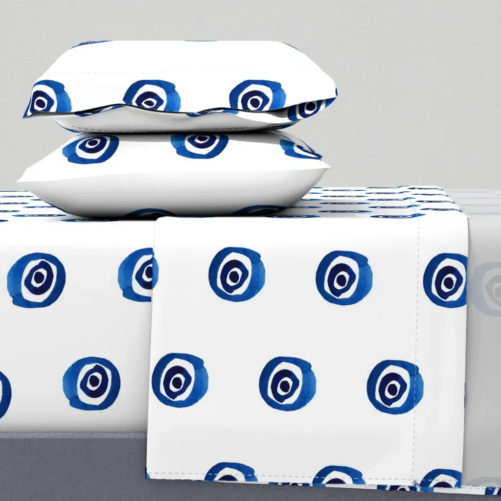 Evil Eye Xviv Queen Sheet Set - Blue product