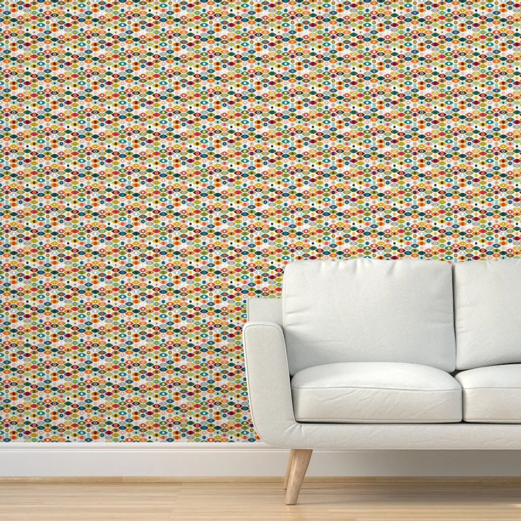 Evil Eyes Peel and Stick Wallpaper - Orange product