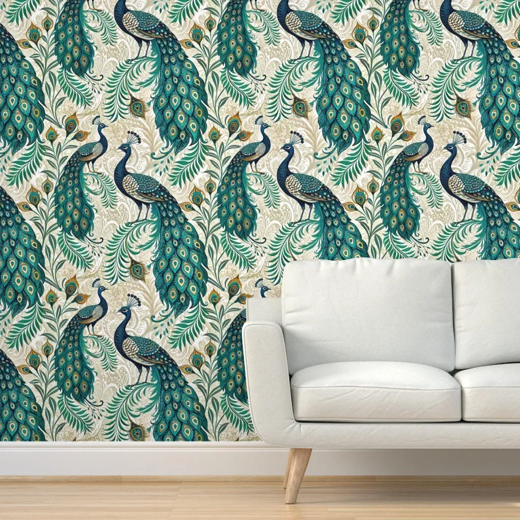 Exotic Peacocks Peel and Stick Wallpaper - Removable product