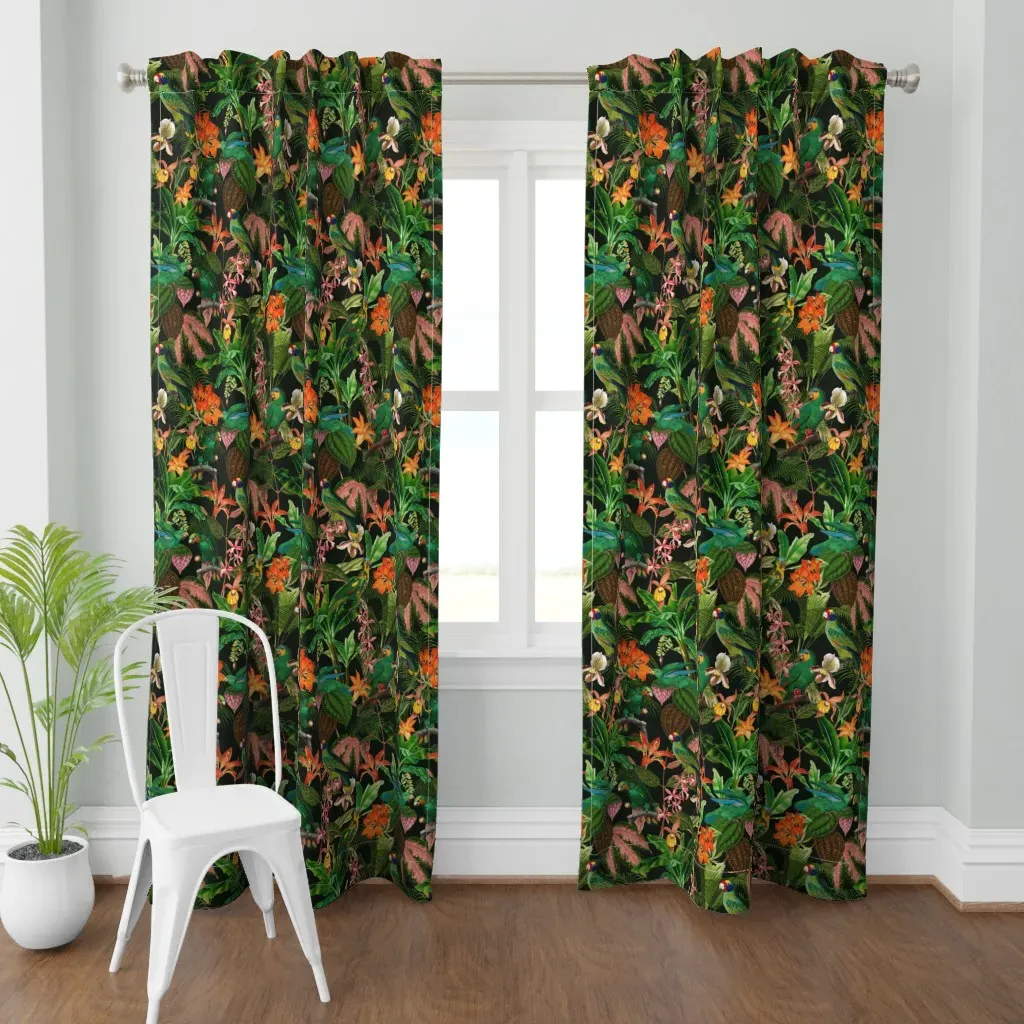 Exotic Summer Rainforest Curtain Panel - Green product