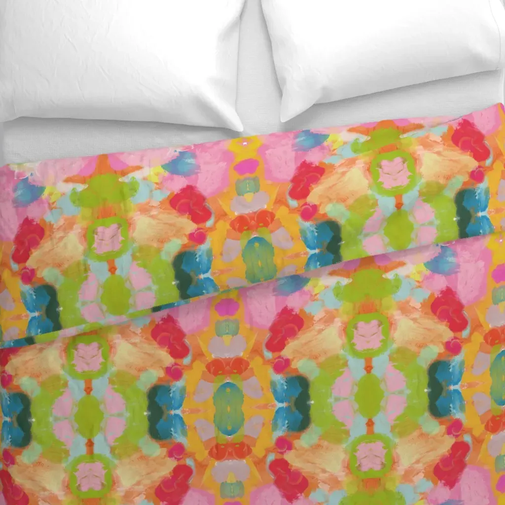 Extra Large Abstract Painting Duvet Cover - Pink alternate view