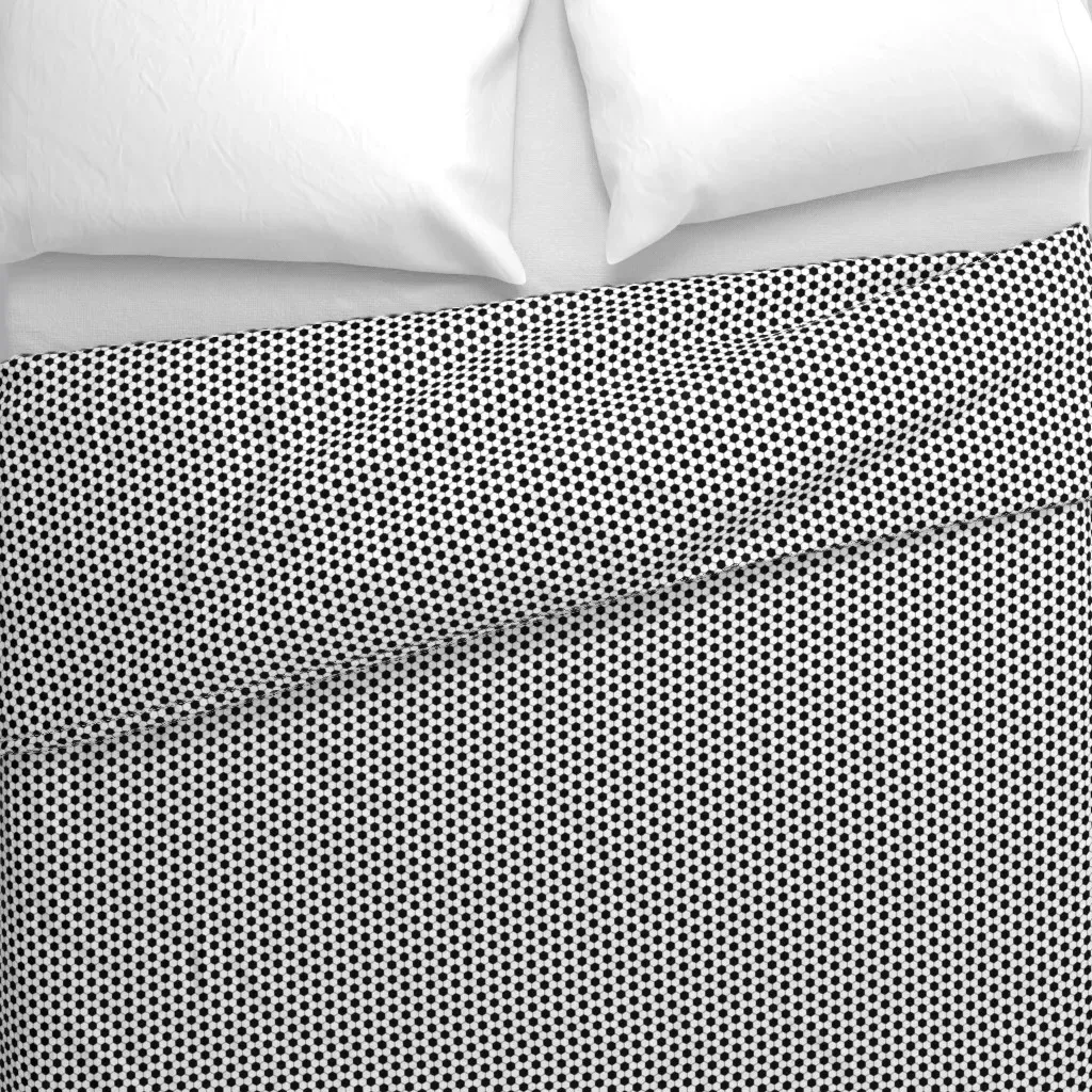 Extra Small Scale Soccer Duvet Cover - Black alternate view