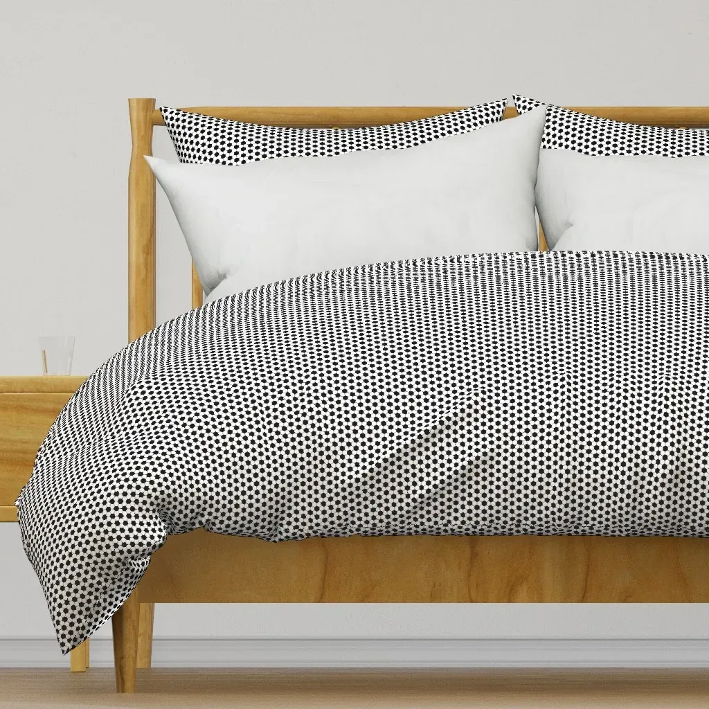 Extra Small Scale Soccer Duvet Cover - Black product