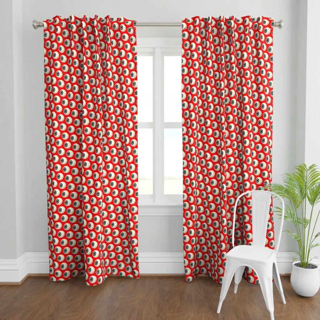 Eyes Print Curtain Panel - Red product