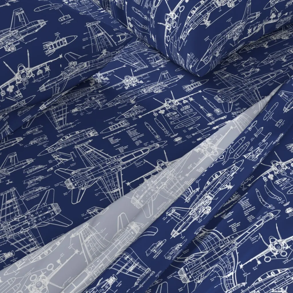 F-18 Blueprints Full Sheet Set - White alternate view