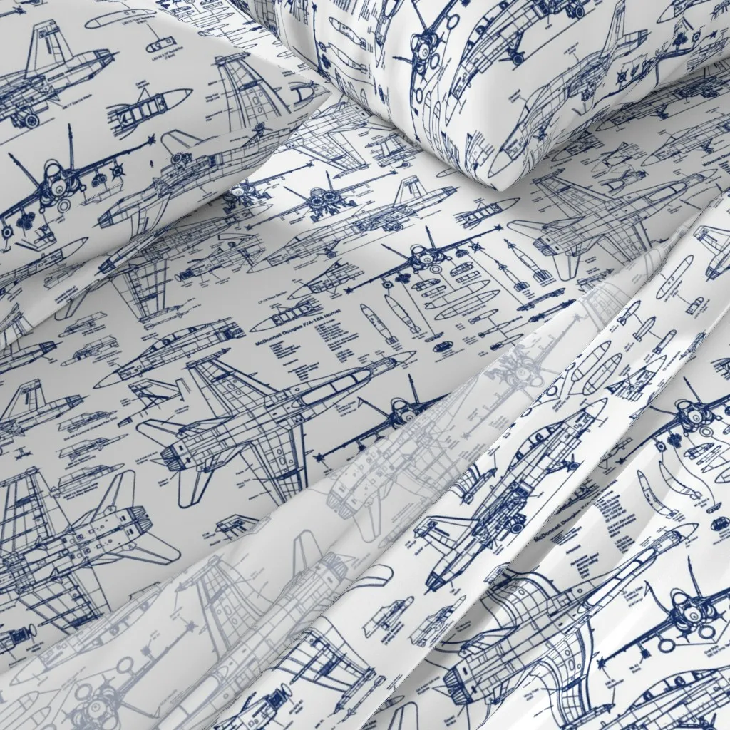 F-18 Blueprints Large Full Sheet Set - Dark Blue alternate view