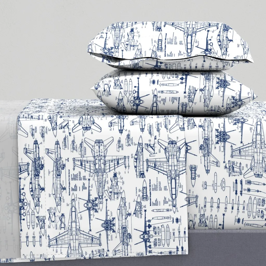 F-18 Blueprints Large Full Sheet Set - Dark Blue product