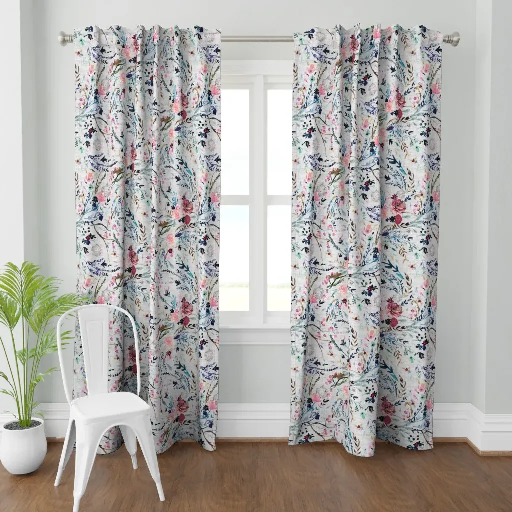 Fable Floral Jumbo Curtain Panel - Light Grey product